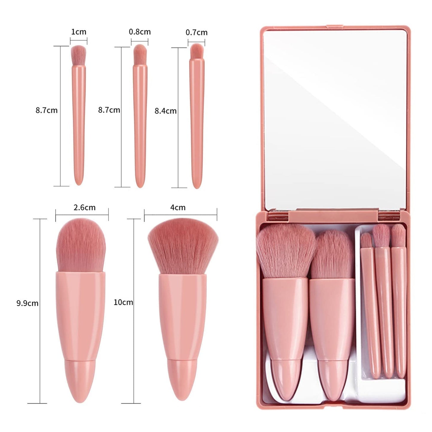 Mini Travel 5 Piece Cosmetic Makeup Brush Set