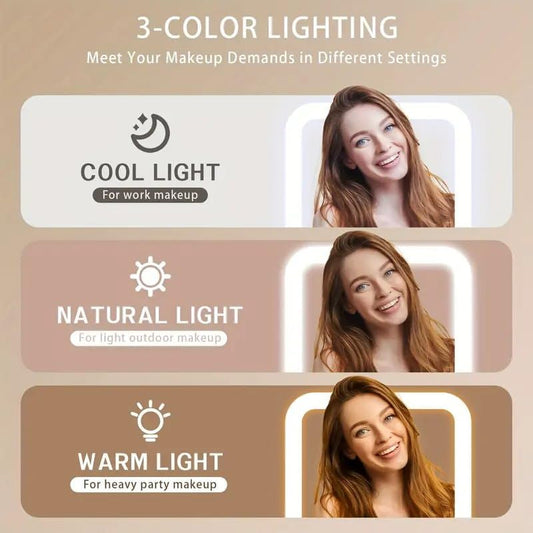 Jewelry Case Organizer with LED Makeup Mirror