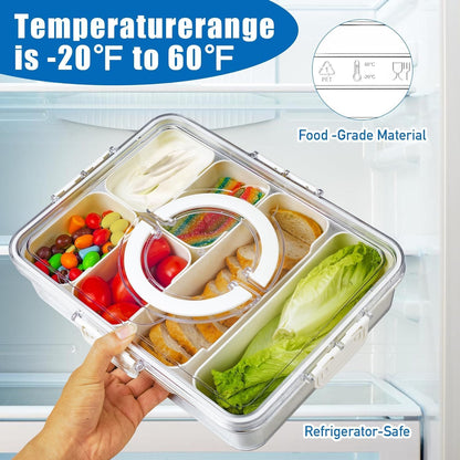 Divided Serving Tray with Lid and Handle