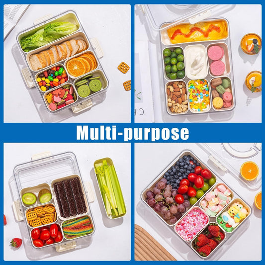 Divided Serving Tray with Lid and Handle